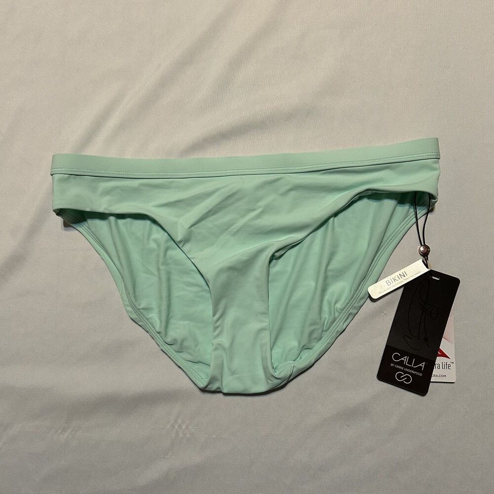 Calia Core Mid-Rise Bikini Swim Bottom Women's Small Mid-Rise Brook Green NWT
